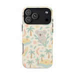 Australia Hand-Drawn Koala Beach iPhone Case — Cute Tropical Palm & Surf Print | with MagSafe  Shamo's