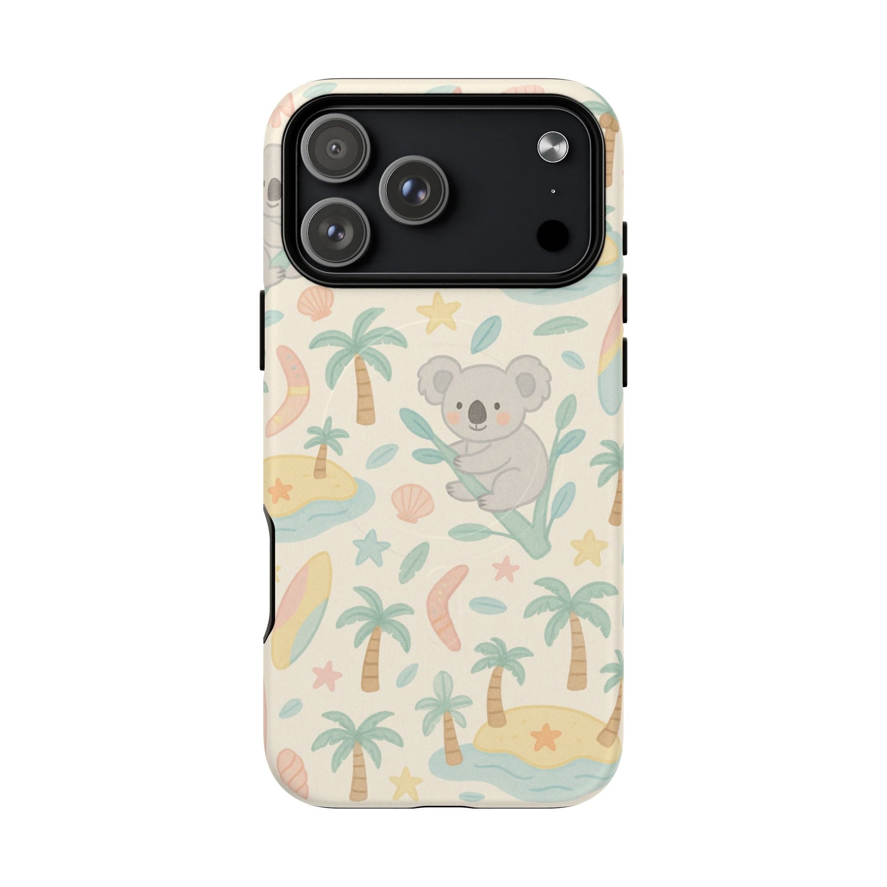 Australia Hand-Drawn Koala Beach iPhone Case — Cute Tropical Palm & Surf Print | with MagSafe  Shamo's