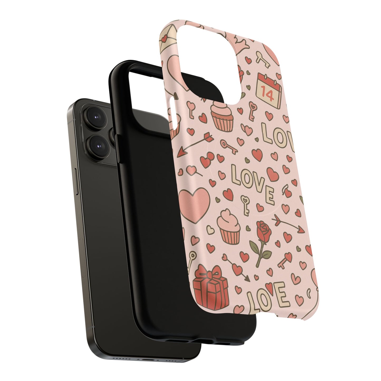Sweet Love Pattern iPhone Case (MagSafe compatible)