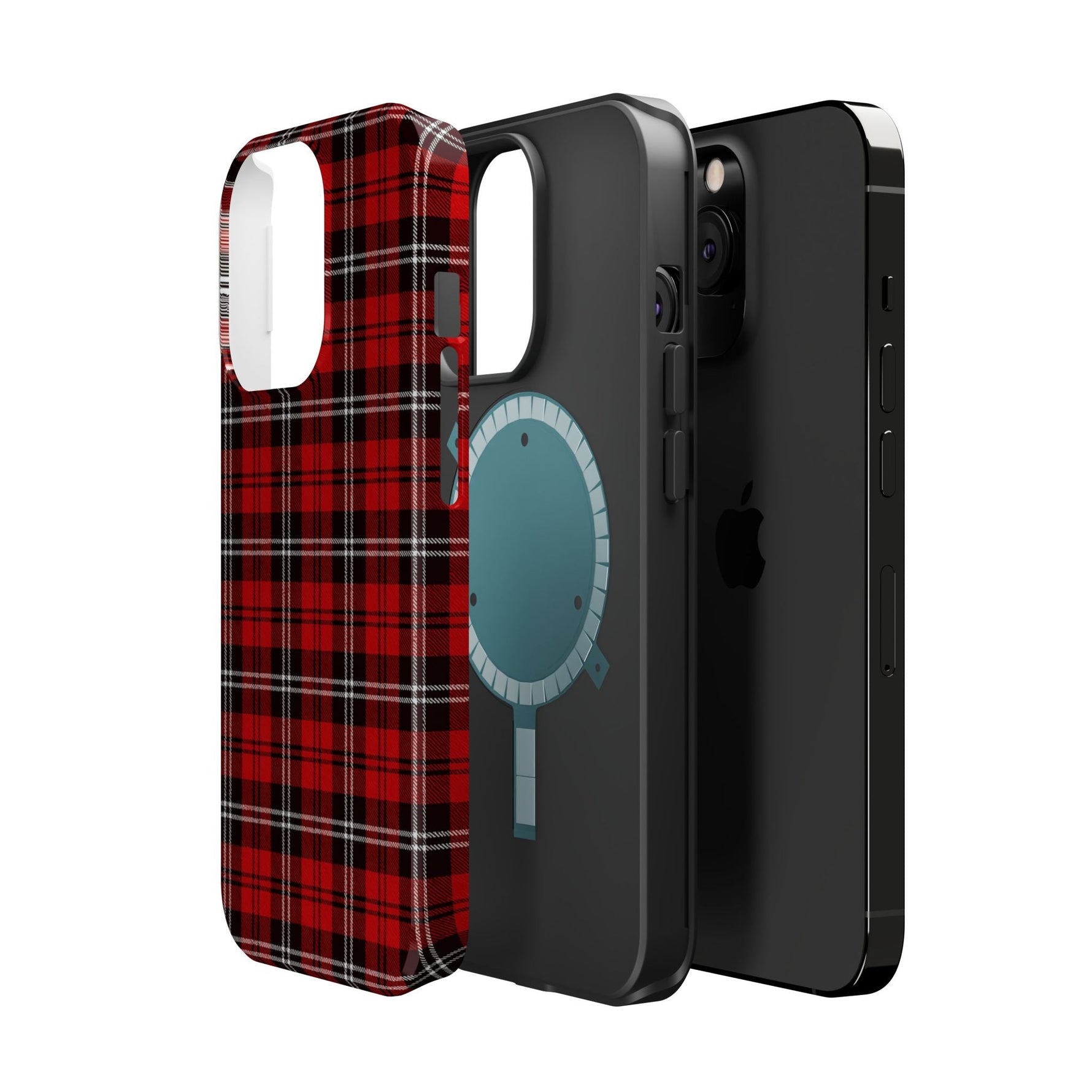 Red Tartan Plaid Impact-Resistant iPhone Case | MagSafe compatibility  Shamo's