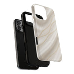 White Silk Gold Luxury iPhone Case with MagSafe  Shamo's
