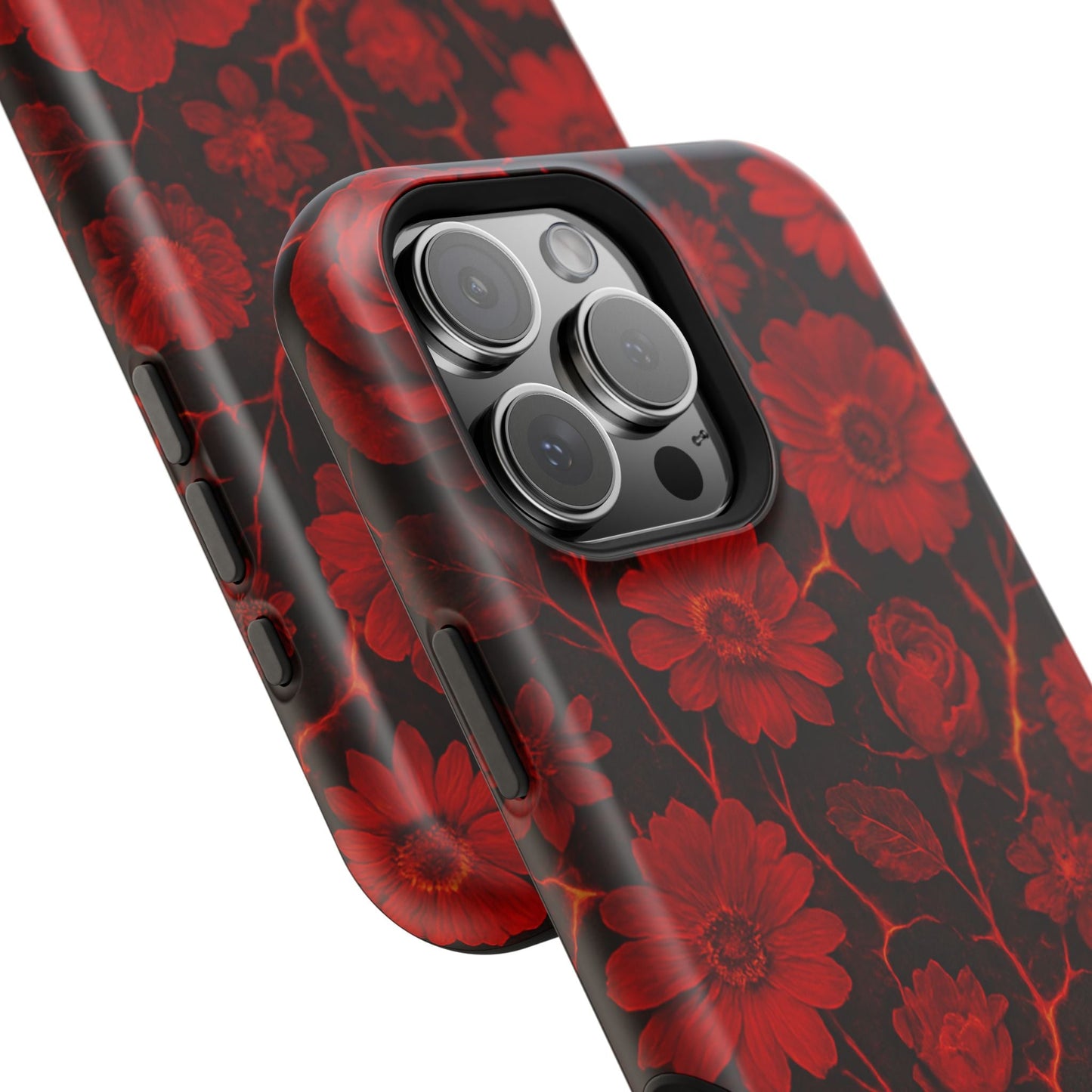 Melted Lava Dark Red Floral iPhone Case — MagSafe Compatible  Shamo's