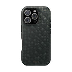 Dark Carbon Fiber Texture Magnetic Impact-Resistant iPhone Case | MagSafe compatible - iPhone 16 Pro / Matte - Shamo's
