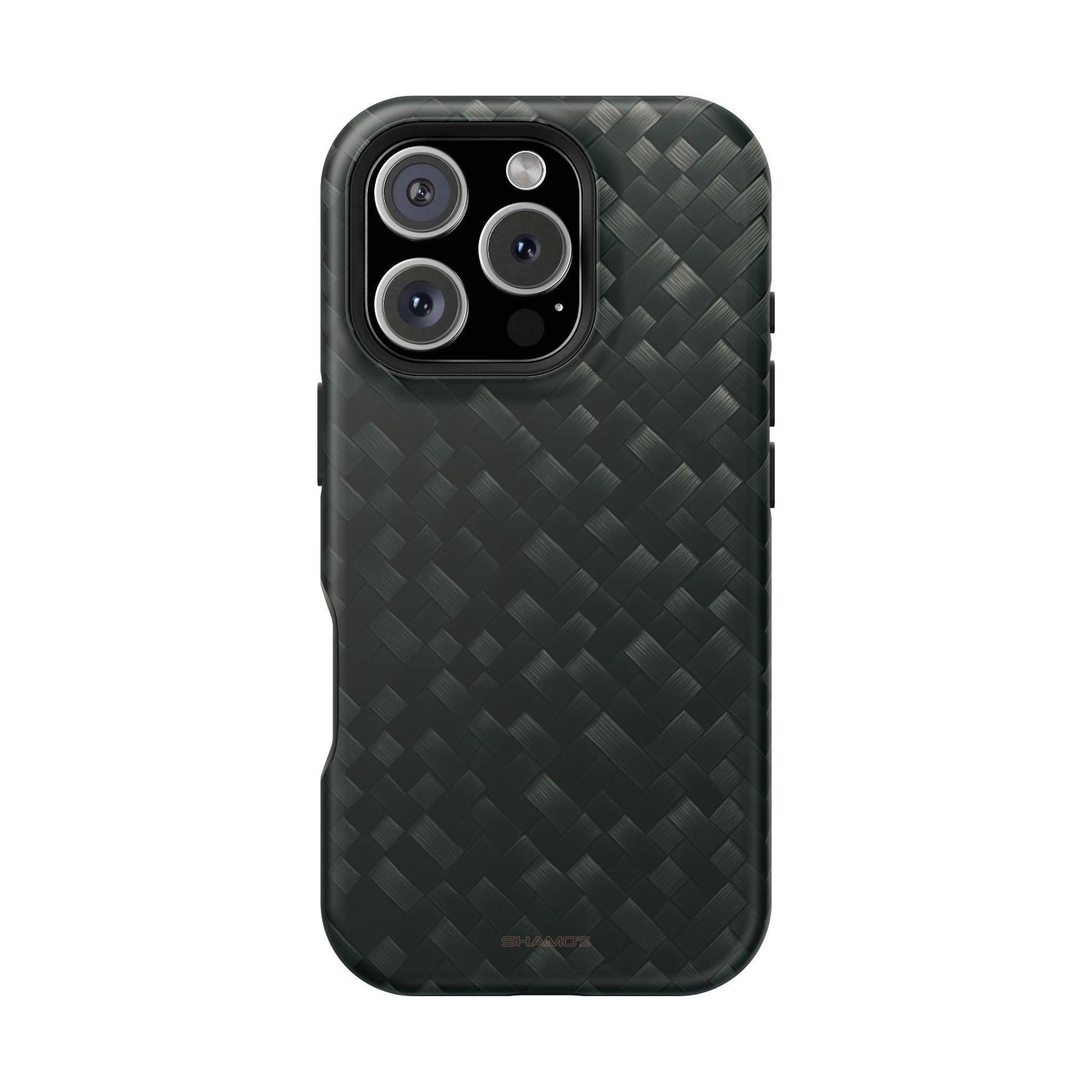 Dark Carbon Fiber Texture Magnetic Impact-Resistant iPhone Case | MagSafe compatible - iPhone 16 Pro / Matte - Shamo's