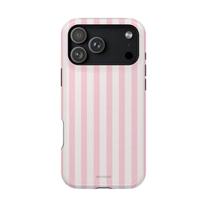 Pink Stripe Impact-Resistant Phone Case | MagSafe - iPhone 17 Pro Max / Glossy - Shamo's