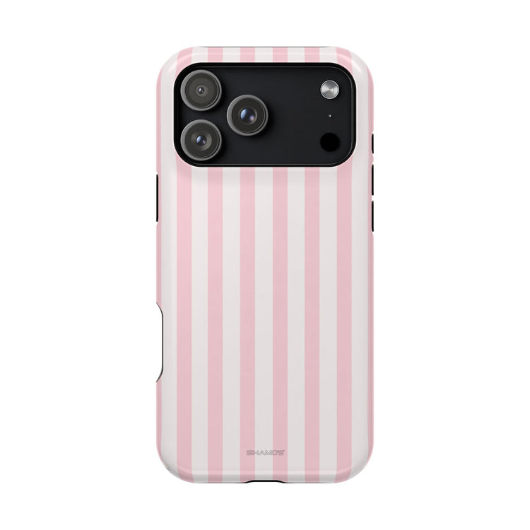 Pink Stripe Impact-Resistant Phone Case | MagSafe