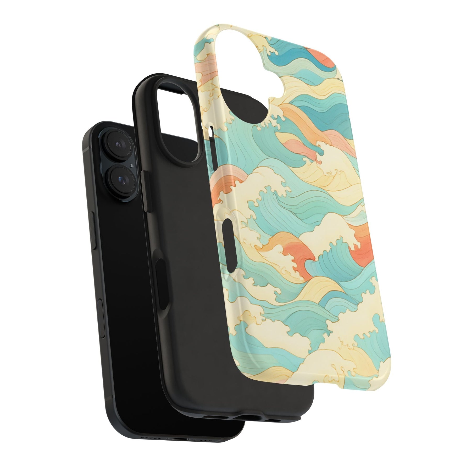 Ocean Wave Tough Phone Case — Pastel Retro Surf Pattern  Shamo's