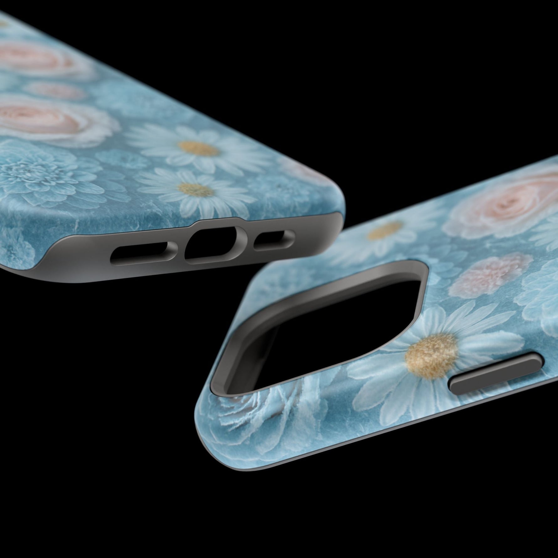 Frozen Floral Rose & Daisy Impact iPhone Case | MagSafe compatible  Shamo's