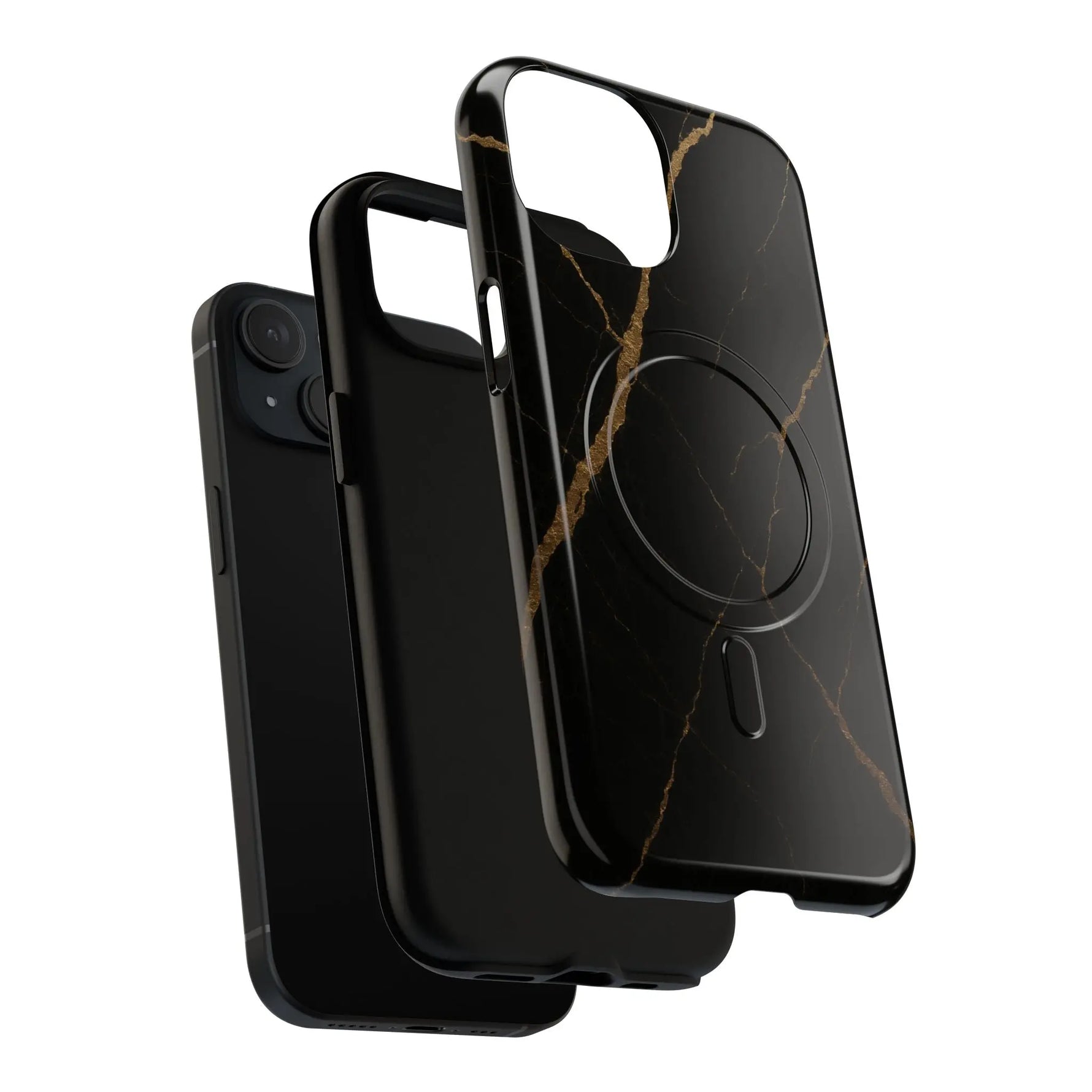 Black & Gold Marble iPhone Case with MagSafe - Shamo's