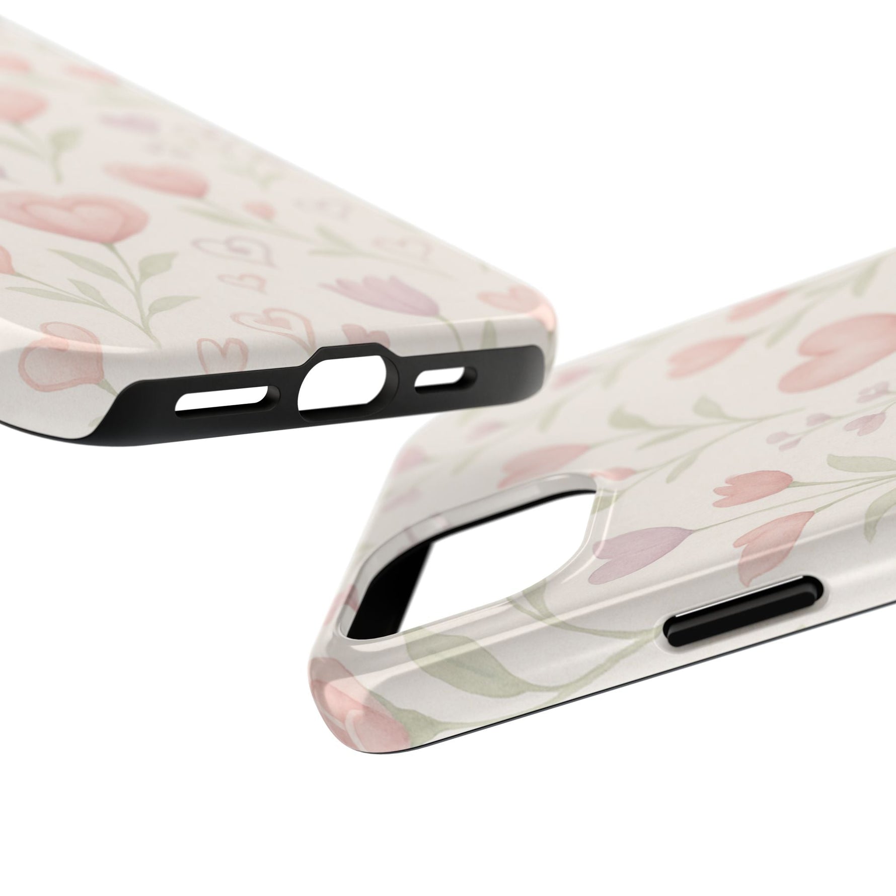 Pink Watercolor Heart Floral Pattern | Tough Impact Phone Case  Shamo's