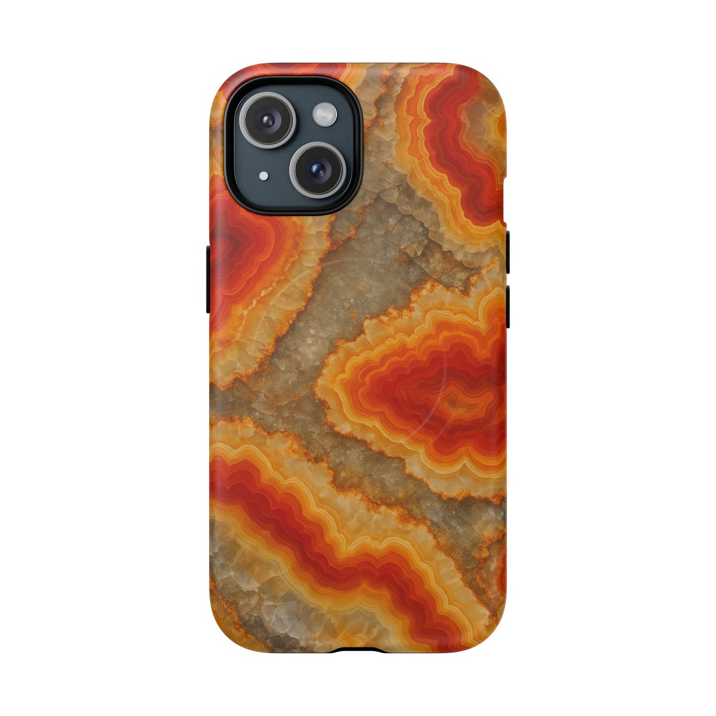 Agate Glow Marble iPhone Case Orange Geode Stone Design with MagSafe - Shamo's