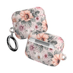 Floral Pink Vintage AirPod Case — Pastel Flower Protective Cover - AirPods Pro Gen 1 / White / Glossy - Shamo's