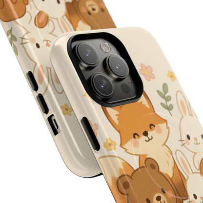 Forest Friends iPhone Case — Fox, Bear & Bunny Design. with MagSafe  Shamo's