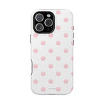 Pink Polka Dot Impact-Resistant Phone Case | MagSafe