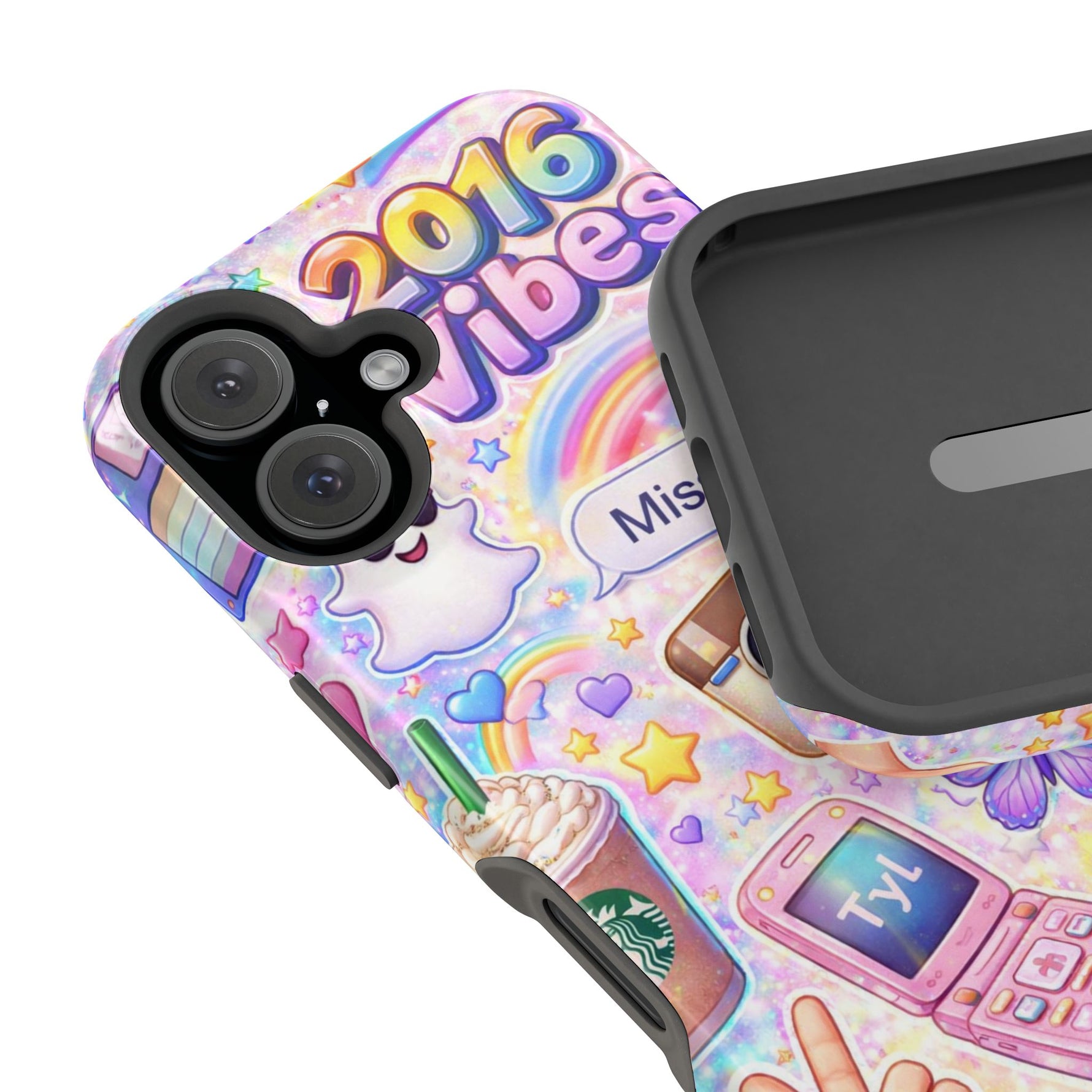 2016 Vibes Y2K Sticker Collage Magnetic Impact-Resistant iPhone Case with MagSafe Compatibility