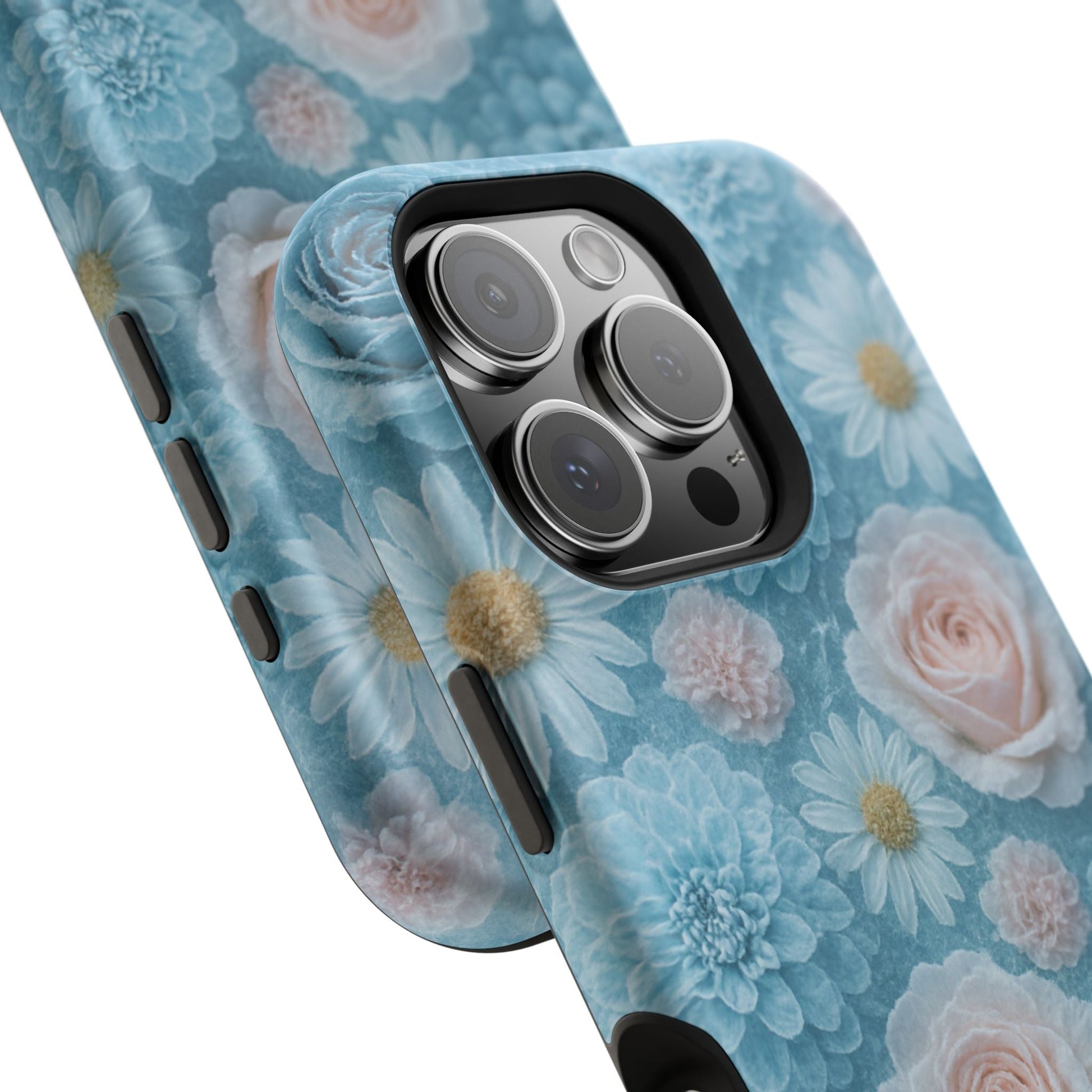Frozen Floral Rose & Daisy Impact iPhone Case | MagSafe compatible  Shamo's