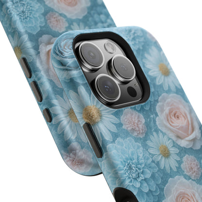 Frozen Floral Rose & Daisy Impact iPhone Case | MagSafe compatible  Shamo's