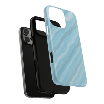 Sky Blue Marble iPhone Case with MagSafe