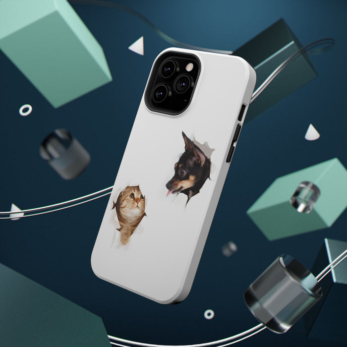 Impact-Resistant Cases with a cat and a dog