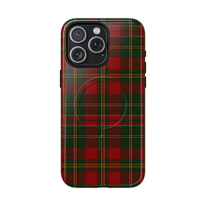 Plaid Holiday iPhone Case — Red & Green Tartan (MagSafe compatible)