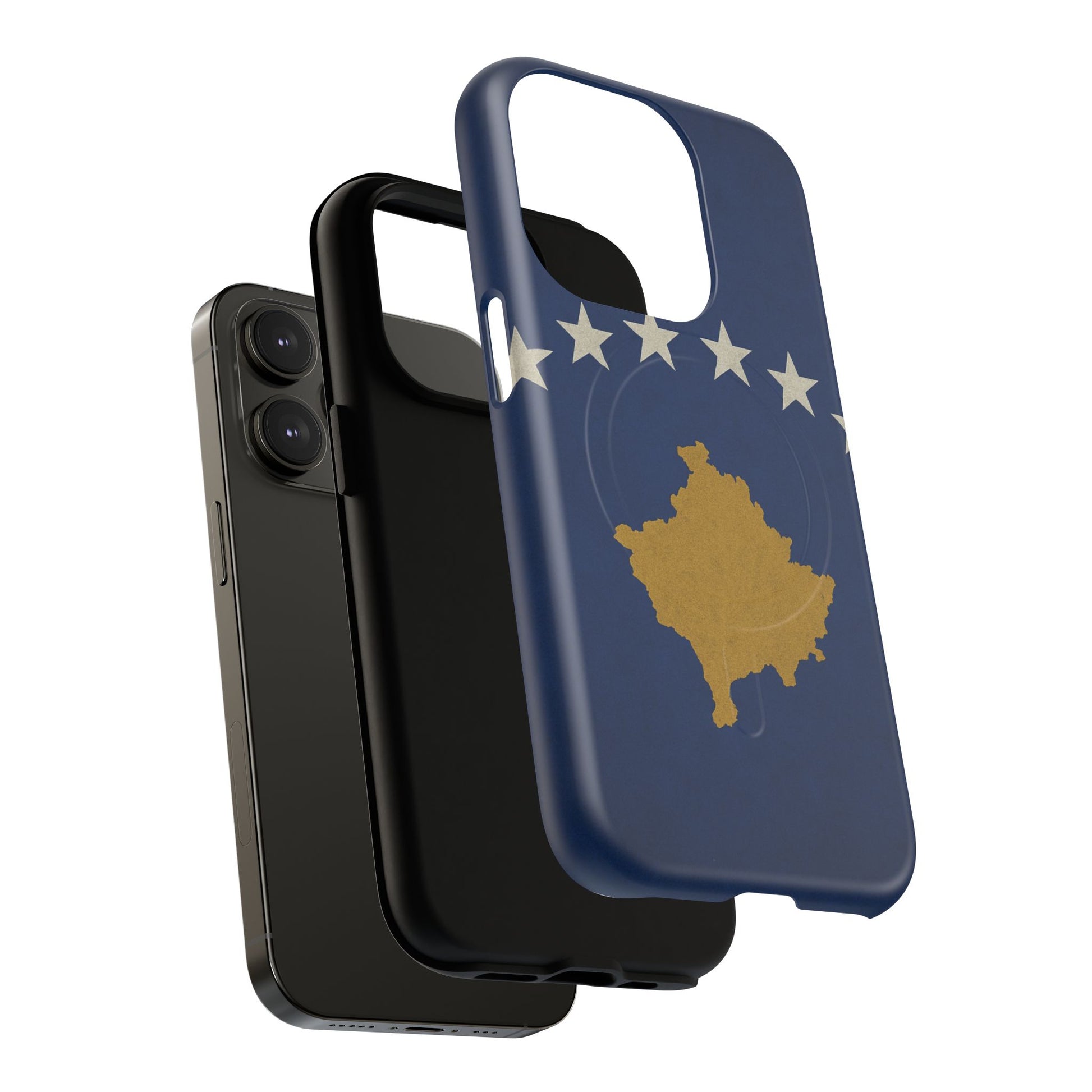 Kosovo Flag Tough iPhone Case — Navy Blue Stars & Gold Map (MagSafe compatible)  Shamo's