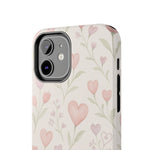 Pink Watercolor Heart Floral Pattern | Tough Impact Phone Case  Shamo's