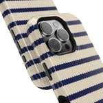 Navy & Cream Ribbed Holiday Sweater Design iPhone Case with MagSafe compatibility  Shamo's