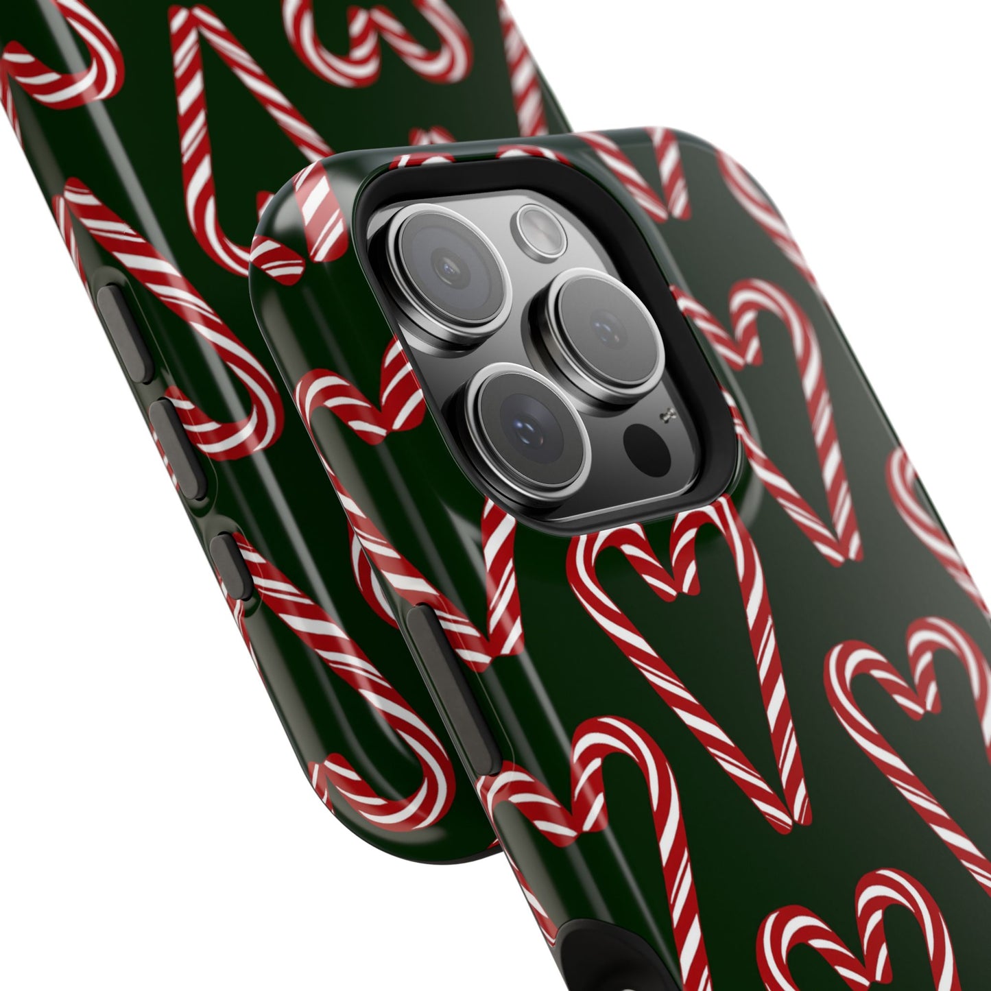 Candy Cane Heart MagSafe Impact-Resistant iPhone Case