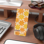 Retro Orange Daisy Smartphone Stand, Floral Mobile Display Stand