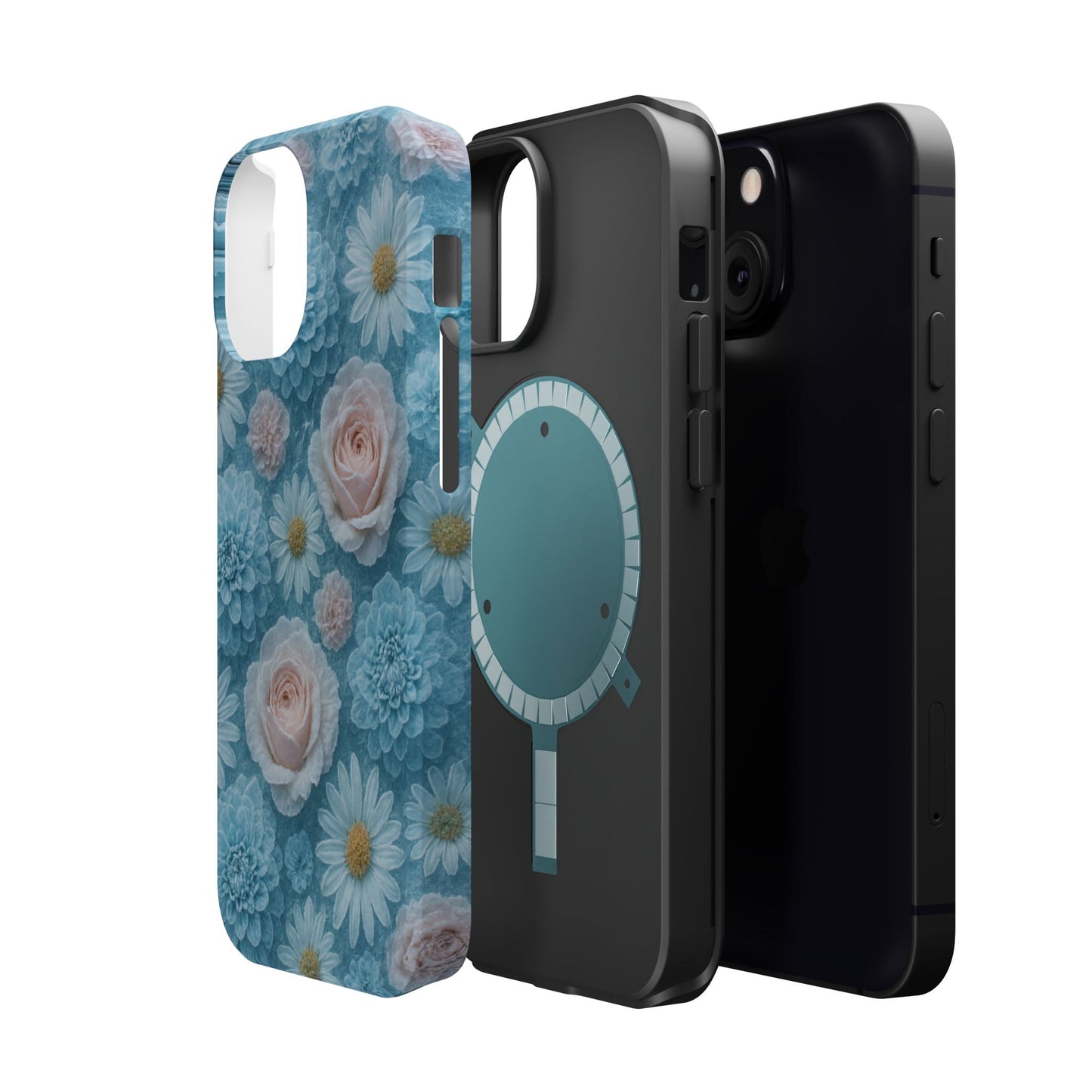 Frozen Floral Rose & Daisy Impact iPhone Case | MagSafe compatible  Shamo's