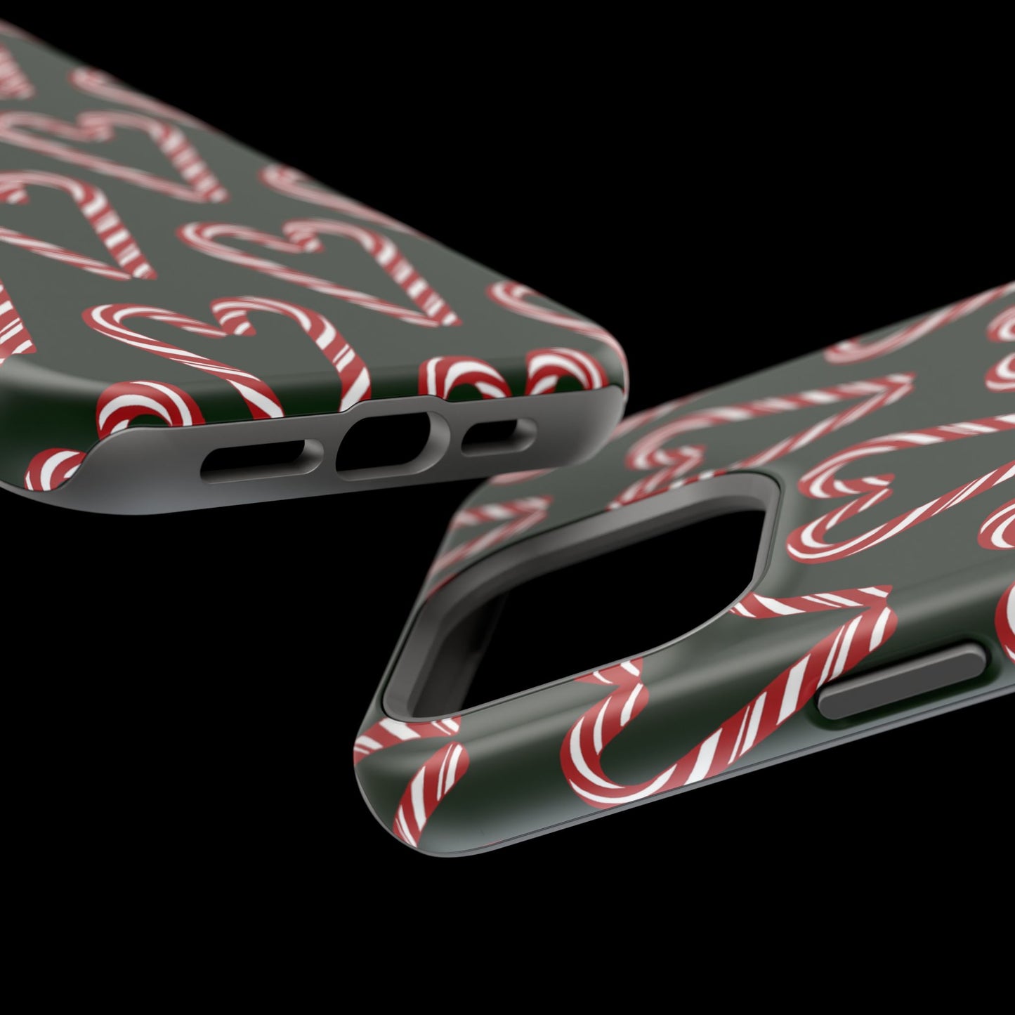 Candy Cane Heart MagSafe Impact-Resistant iPhone Case