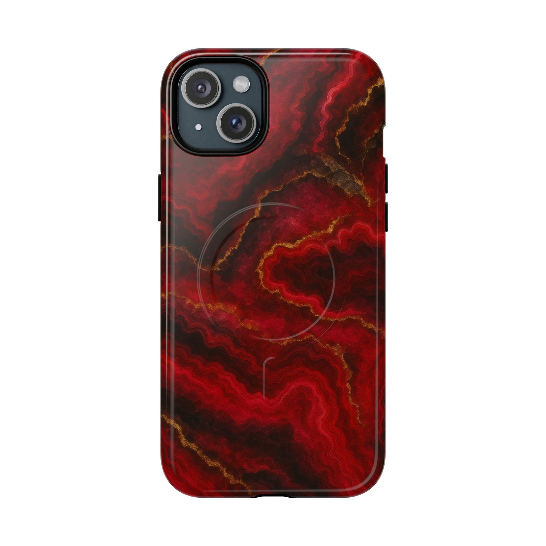 Red Marble iPhone Case with MagSafe - Shamo's