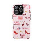 Boss Girl Cosmetic Pattern iPhone Case | MagSafe - iPhone 16 Pro / Glossy - Shamo's