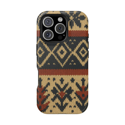 Nordic Knit Pattern MagSafe Impact-Resistant iPhone Case