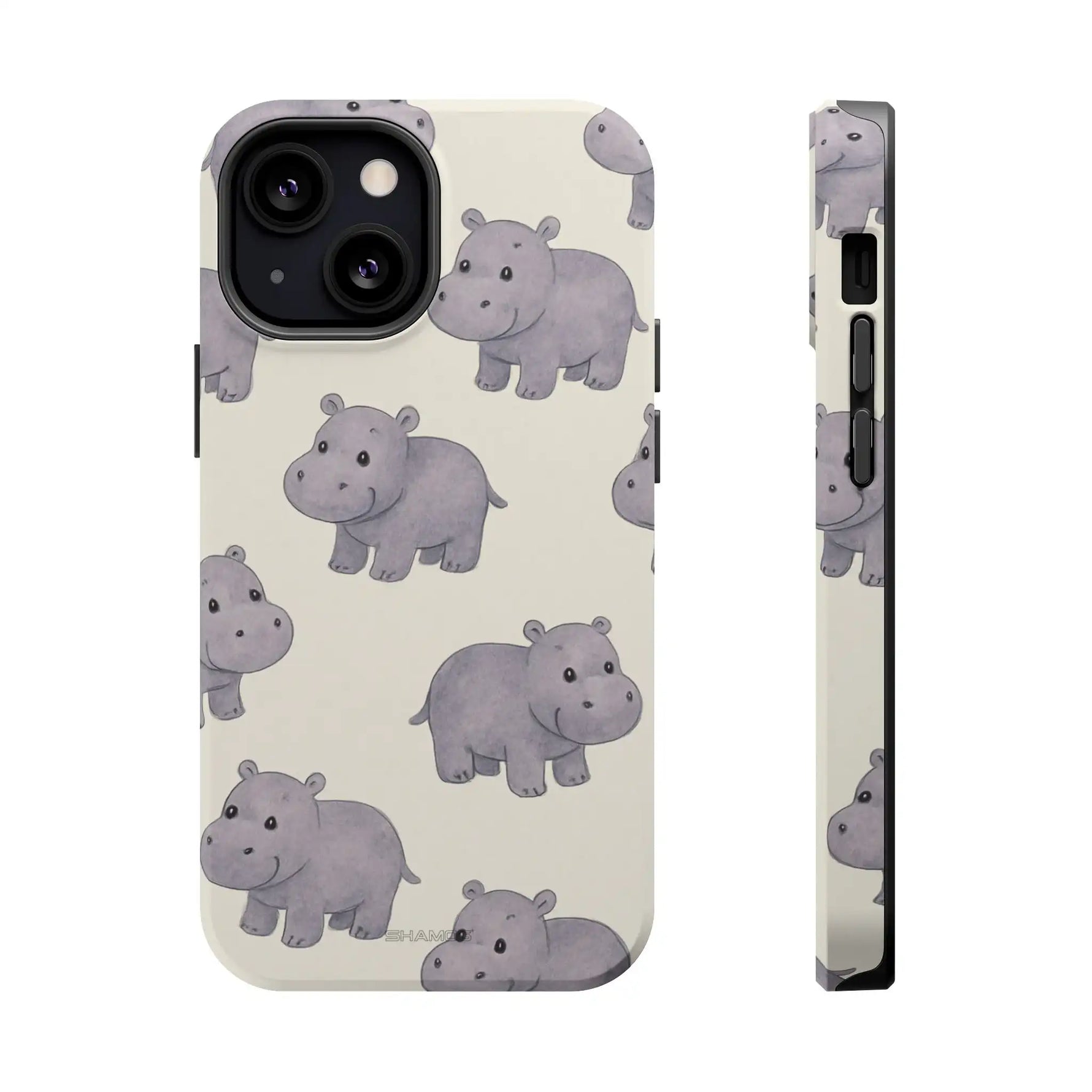 Cute Tiny Hippo Magnetic Impact-Resistant Phone Case