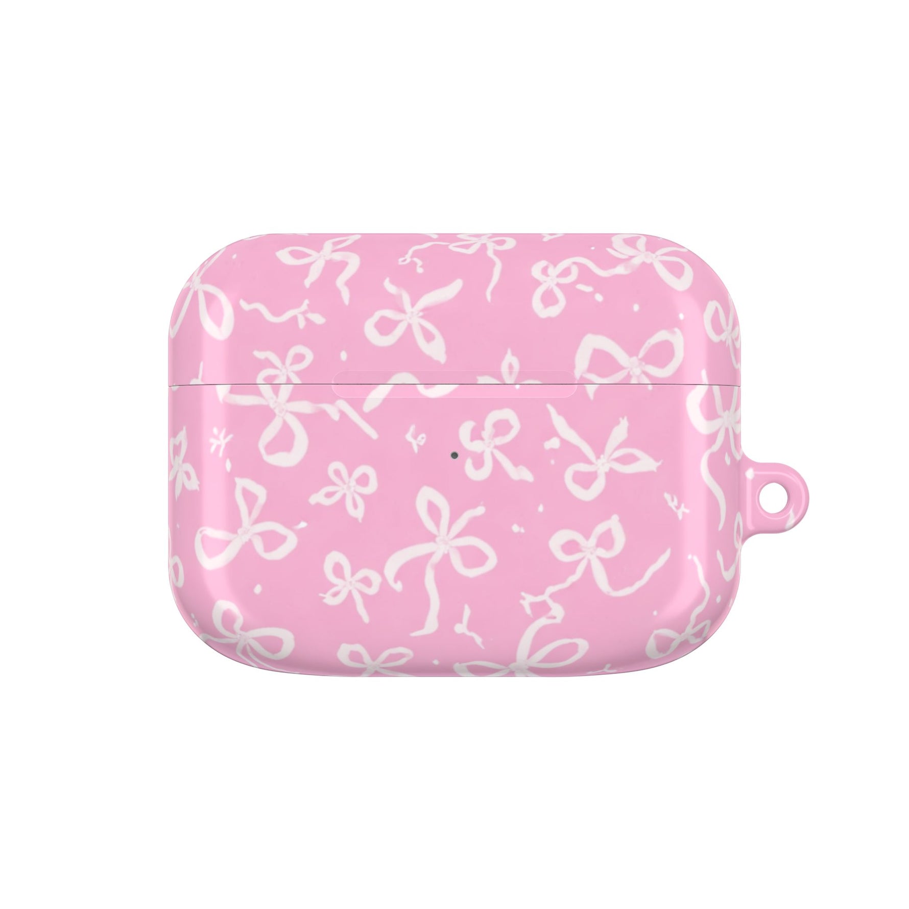 Pink Bow Pattern AirPod Case — Cute Floral Bow Protective Case