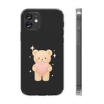 Romantic Teddy Bear Impact-Resistant iPhone Case with Heart Design - Shamo's