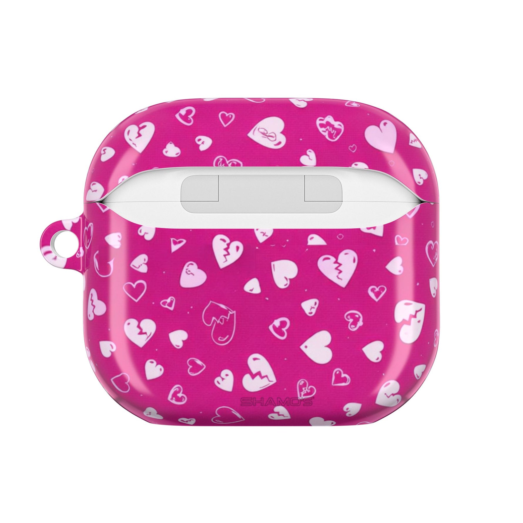 Pink Broken Heart Pattern AirPod Case — Cute Valentine Protective Charging Case