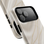 White Silk Gold Luxury iPhone Case with MagSafe  Shamo's