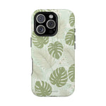 Tropical Monstera Phone Case, Impact-Resistant Magnetic iPhone Cover with MagSafe Compatibility