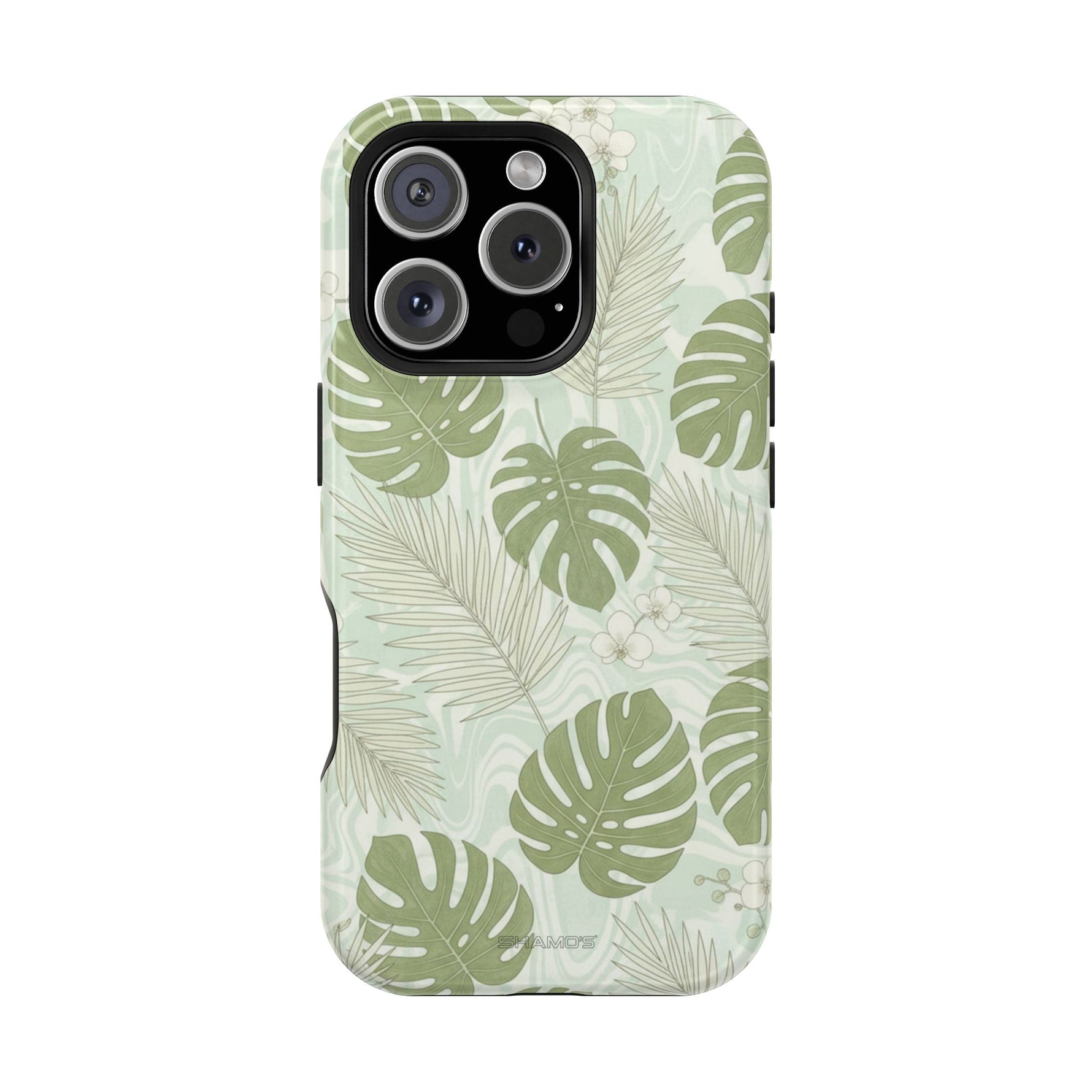 Tropical Monstera Phone Case, Impact-Resistant Magnetic iPhone Cover with MagSafe Compatibility
