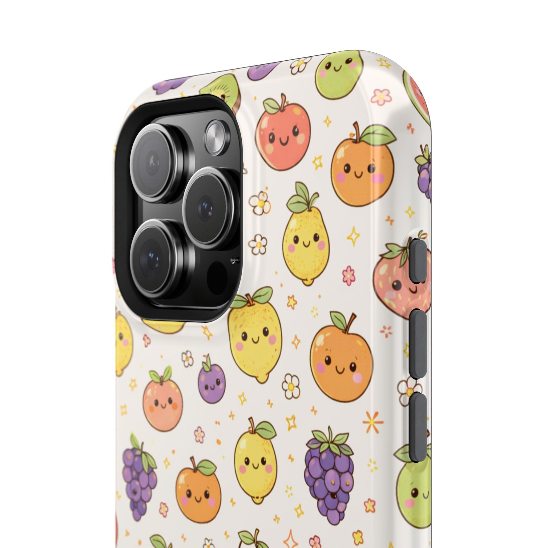 Cute Kawaii Fun Fruit Pattern Magnetic Impact-Resistant iPhone Case with MagSafe Compatibility