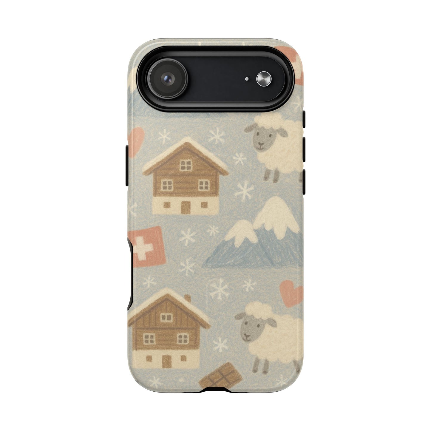 Swiss Chalet Sheep Pattern Tough MagSafe iPhone Case