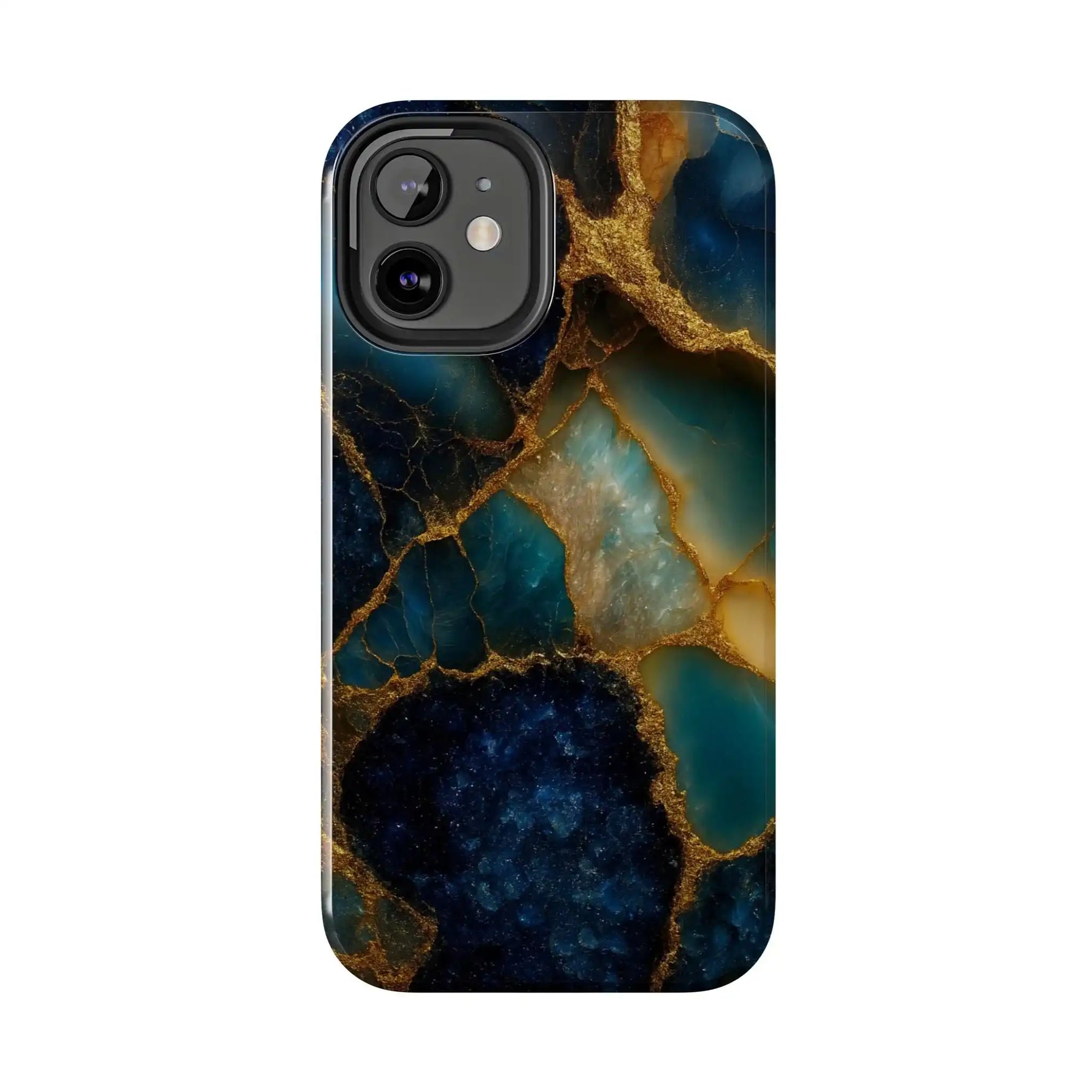 Blue Gold Agate Tough Phone Case Marble Stone Design  Shamo's