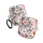 Floral Pink Vintage AirPod Case — Pastel Flower Protective Cover - AirPods Pro Gen 1 / White / Glossy - Shamo's
