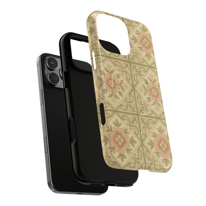Vintage Rustic Foral Tiles iPhone Case | MagSafe