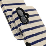 Navy & Cream Ribbed Holiday Sweater Design iPhone Case with MagSafe compatibility  Shamo's