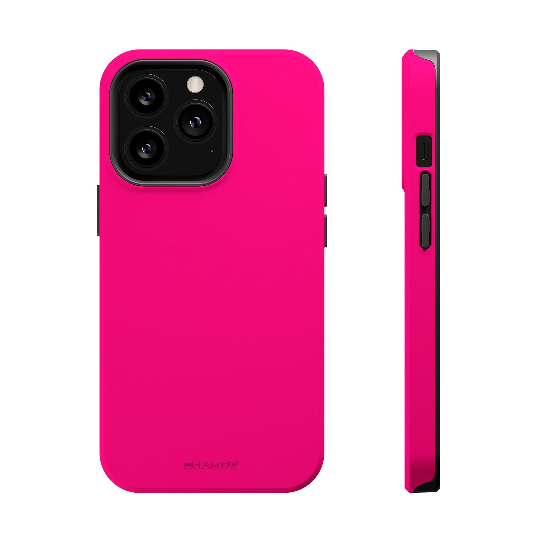 Neon Pink MagSafe Compatible Impact-Resistant Phone Case Hot Pink