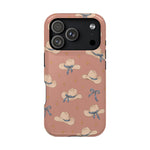 Ribbon Rodeo – Cowgirl Hat and Bow MagSafe Phone Case, Pink, glossy iPhone 17 Pro, rear view
