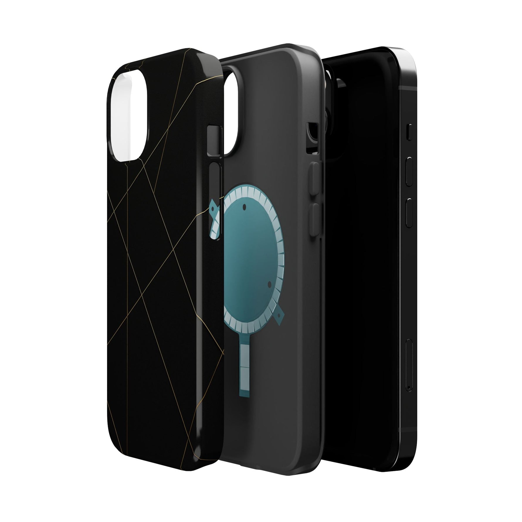 Black Geometric Design iPhone Case | MagSafe  Shamo's